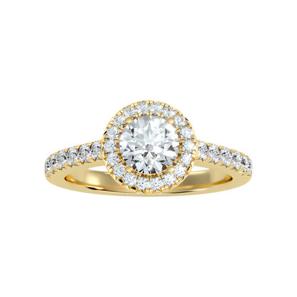Titan Classic Halo Diamond Engagement Ring In 925 Sterling Silver - Ten