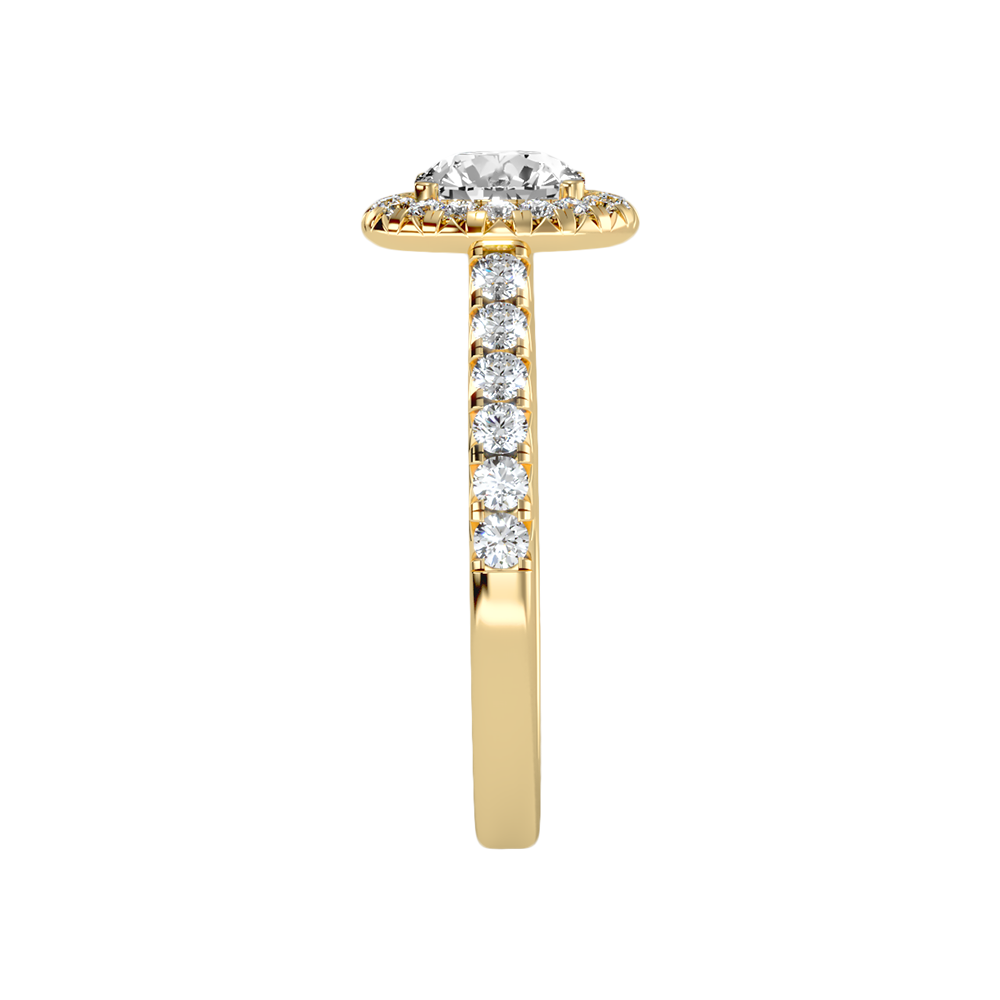 Titan Classic Halo Diamond Engagement Ring In 925 Sterling Silver - Eleven