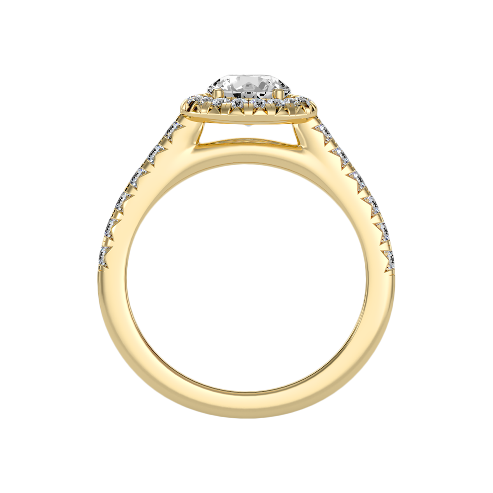 Titan Classic Halo Diamond Engagement Ring In 925 Sterling Silver - Twelve