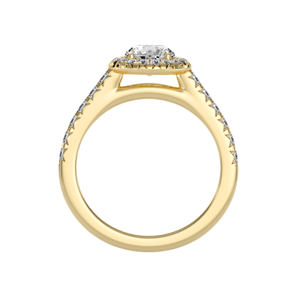Titan Classic Halo Diamond Engagement Ring In 925 Sterling Silver - Twelve