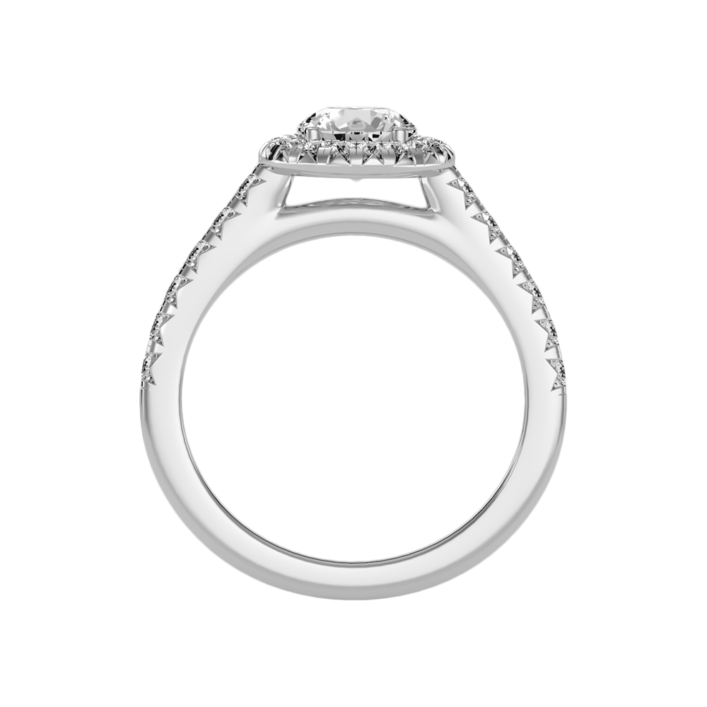 Titan Classic Halo Diamond Engagement Ring In 925 Sterling Silver - Two