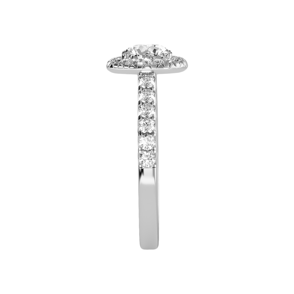 Titan Classic Halo Diamond Engagement Ring In 925 Sterling Silver - Four