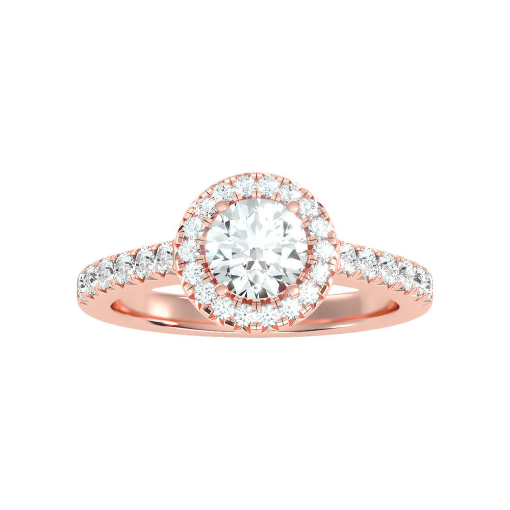 Titan Classic Halo Diamond Engagement Ring - Five