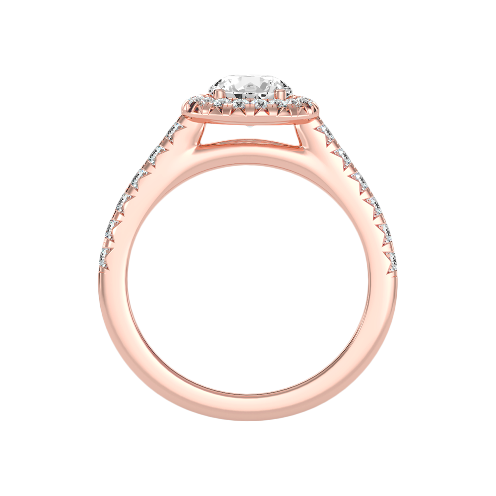 Titan Classic Halo Diamond Engagement Ring In 925 Sterling Silver - Six