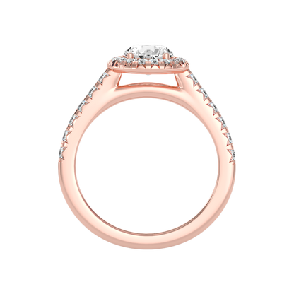 Titan Classic Halo Diamond Engagement Ring In 925 Sterling Silver - Six