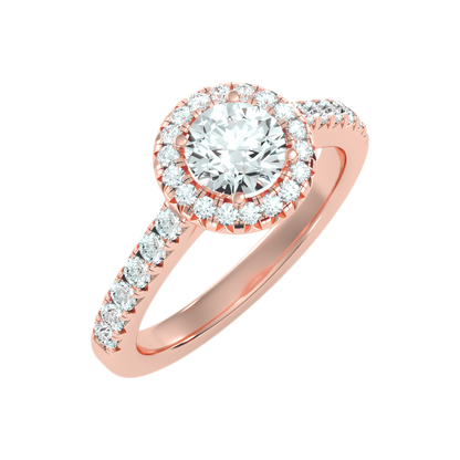 Titan Classic Halo Diamond Engagement Ring - Seven