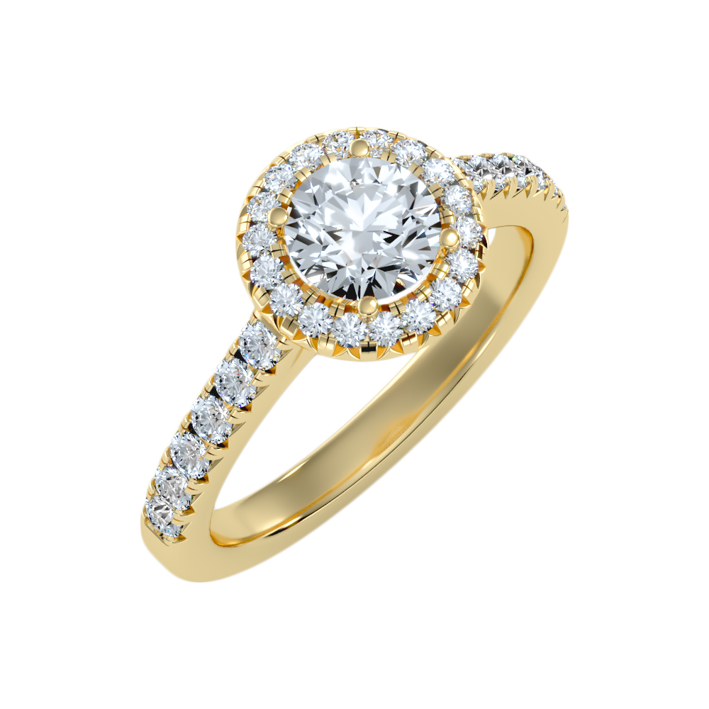 Titan Classic Halo Diamond Engagement Ring - Nine
