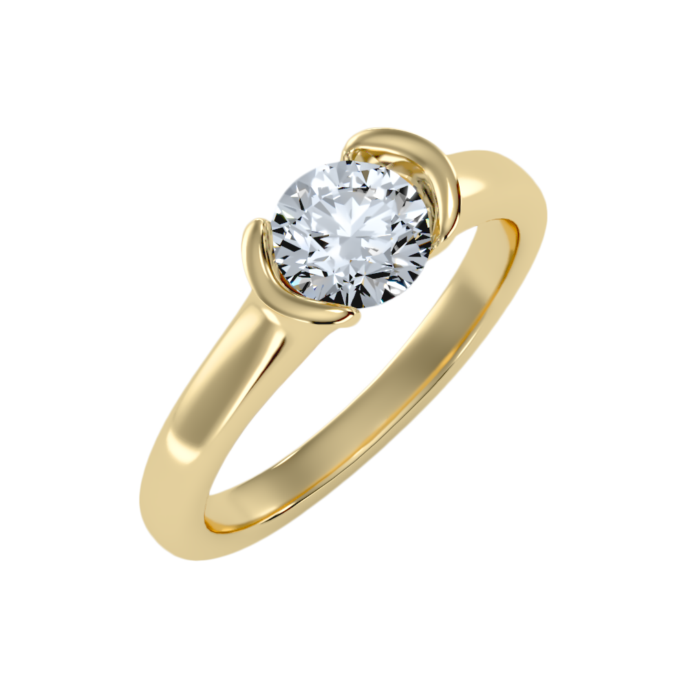 Tournesol Classic Solitaire Ring In 925 Sterling Silver - One