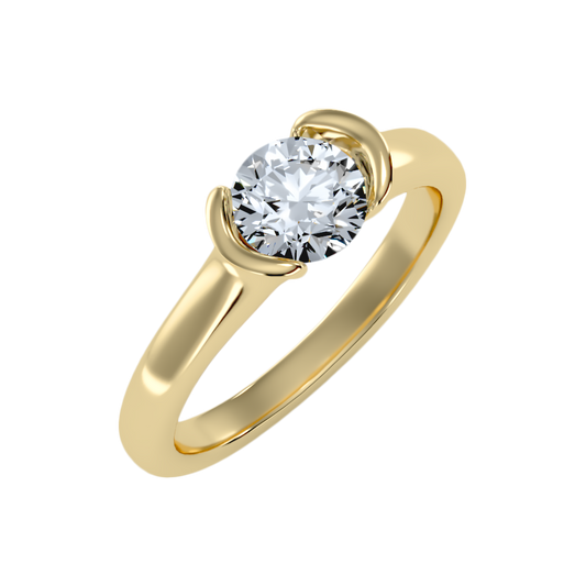 Tournesol Classic Solitaire Ring In 925 Sterling Silver - One
