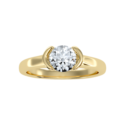 Tournesol Classic Solitaire Ring In 925 Sterling Silver - Three