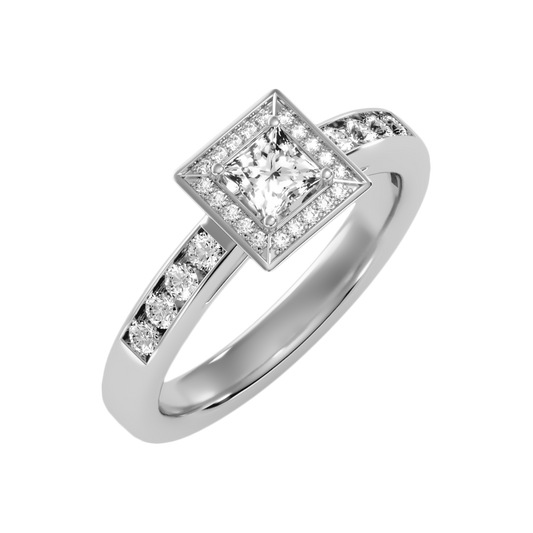 Tremne Diamond Engagement Ring In 925 Sterling Silver - One