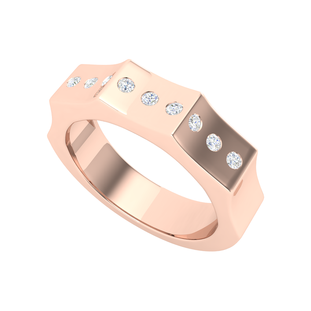 Treves Broad Band Ring In 925 Sterling Silver - One