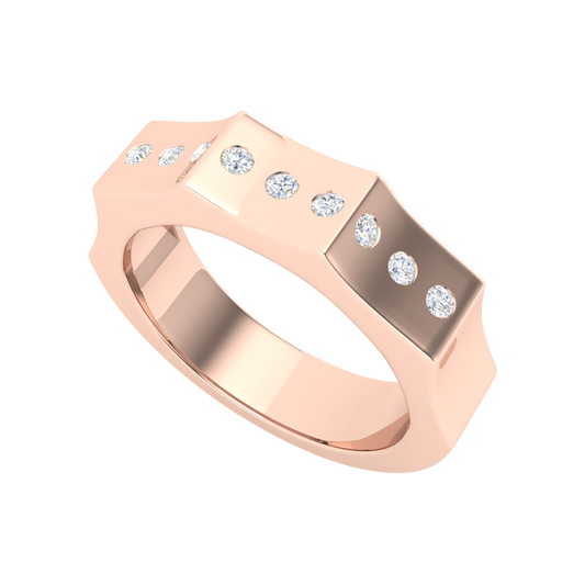 Treves Broad Band Ring In 925 Sterling Silver - One