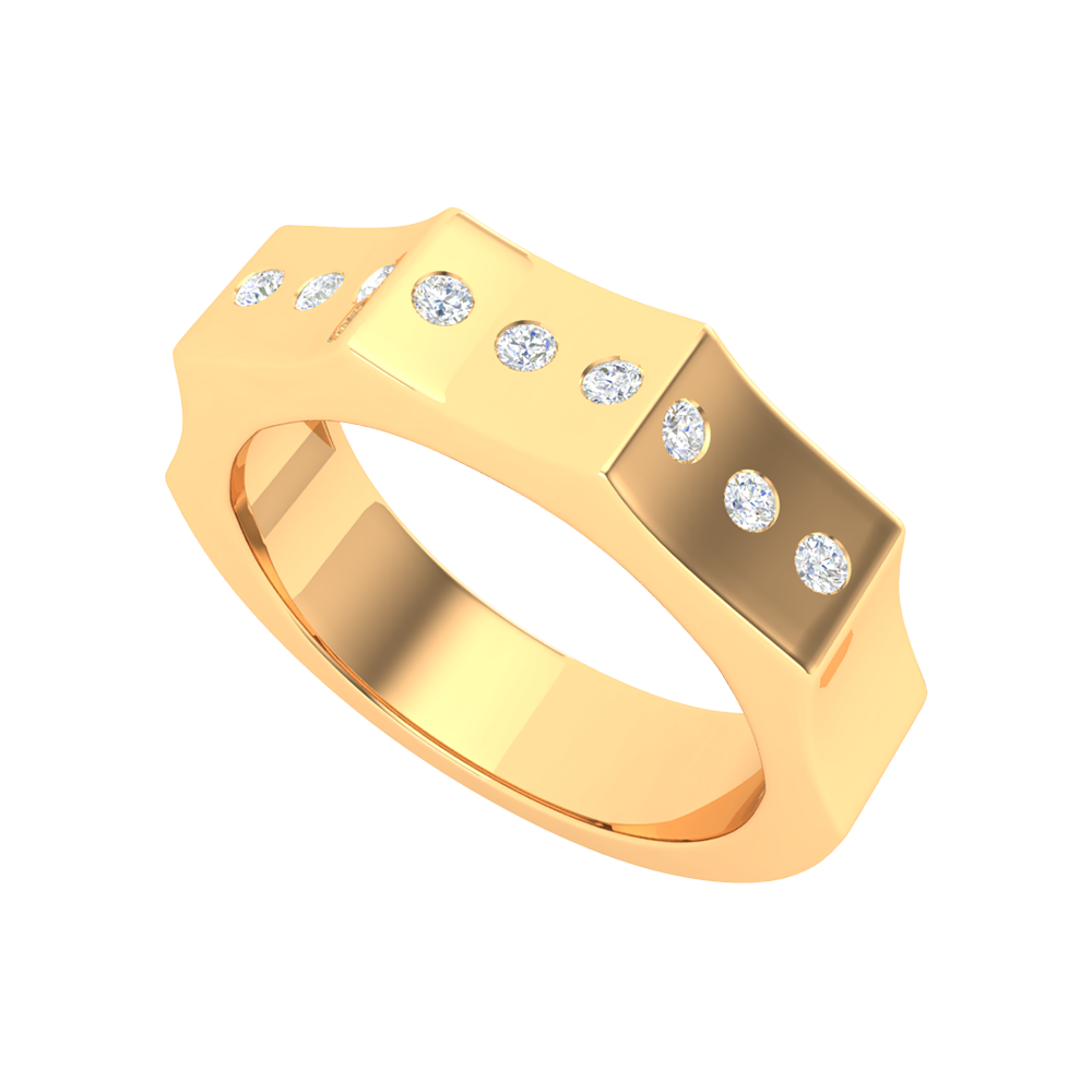 Treves Broad Band Ring In 925 Sterling Silver - Nine