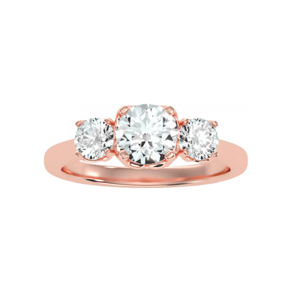 Trio Round Diamond Engagement Ring - Twelve