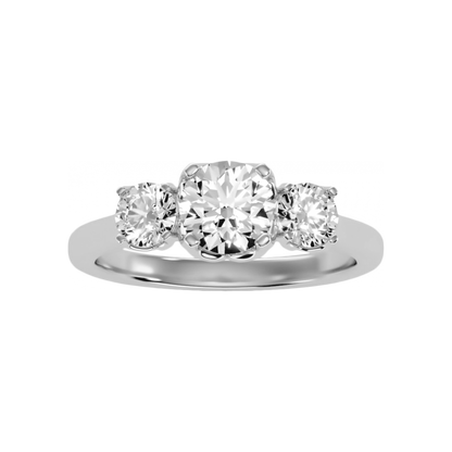 Trio Round Diamond Engagement Ring - Four