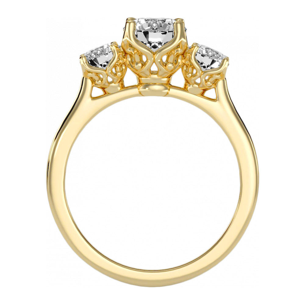 Trio Round Diamond Engagement Ring - Five