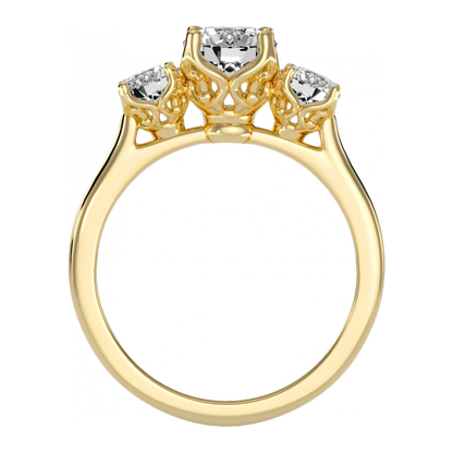 Trio Round Diamond Engagement Ring - Five