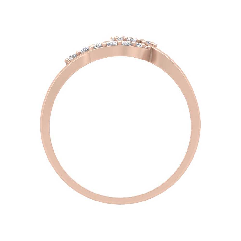 Tri Leaves Diamond Ring In 925 Sterling Silver - Four