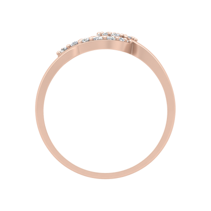 Tri Leaves Diamond Ring In 925 Sterling Silver - Four