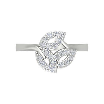Tri Leaves Diamond Ring - Six