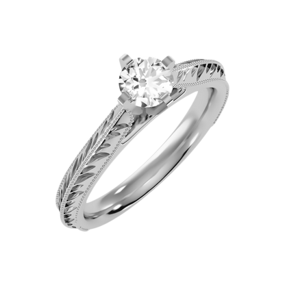 Truffle Solitaire Ring In 925 Sterling Silver - Two
