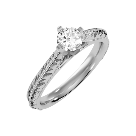 Truffle Solitaire Ring In 925 Sterling Silver - Two