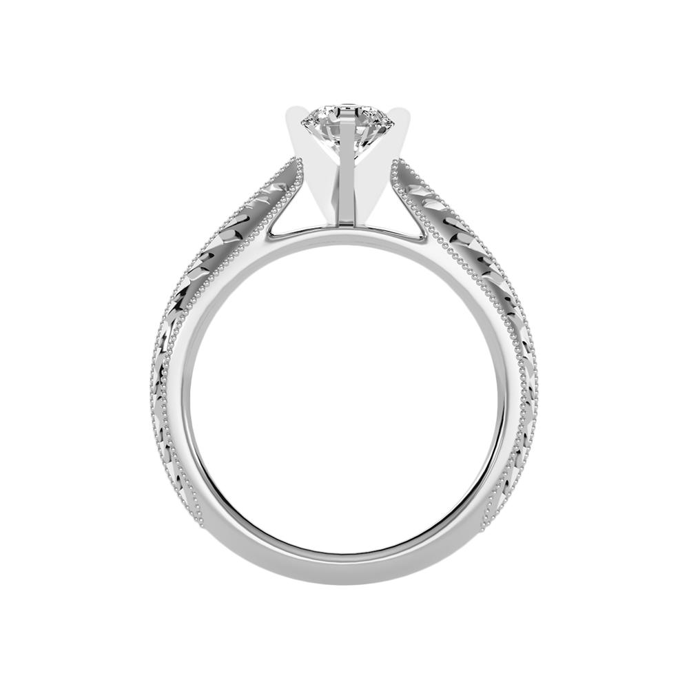 Truffle Solitaire Ring In 925 Sterling Silver - Three
