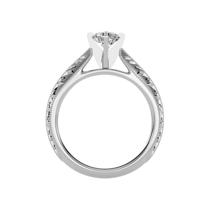Truffle Solitaire Ring In 925 Sterling Silver - Three
