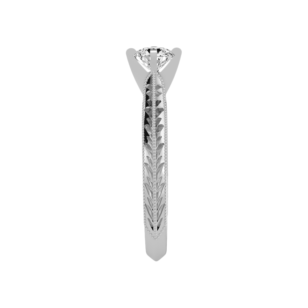 Truffle Solitaire Ring In 925 Sterling Silver - Five