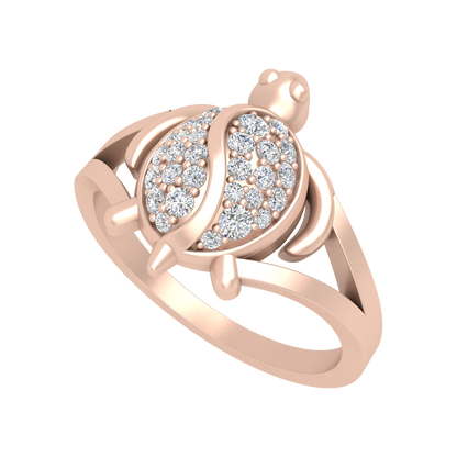 Turtle Blooming Band In 925 Sterling Silver - One