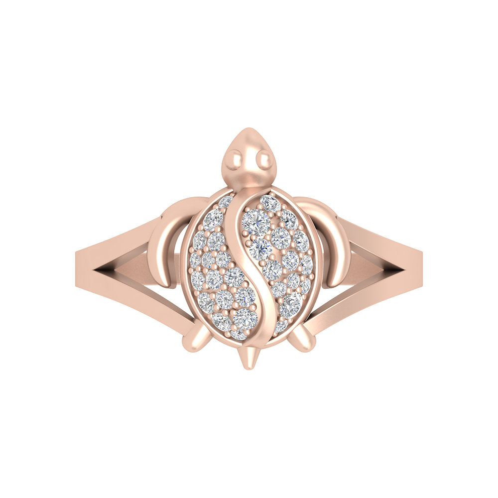 Turtle Blooming Band In 925 Sterling Silver - Two