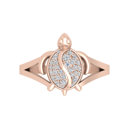 Turtle Blooming Band In 925 Sterling Silver - Two