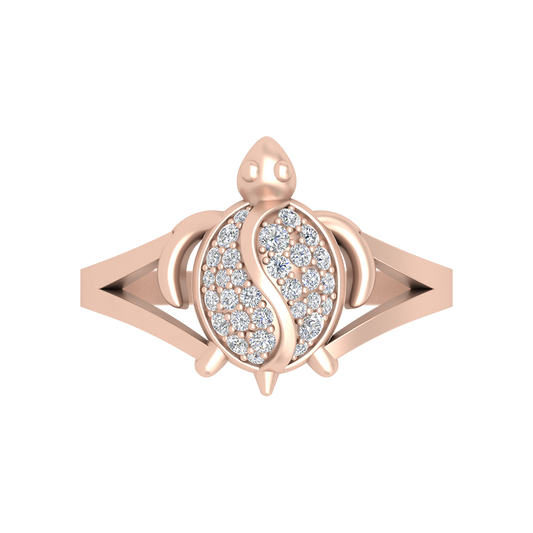 Turtle Blooming Band In 925 Sterling Silver - Two