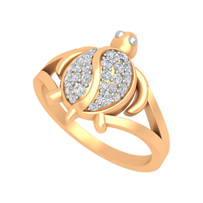Turtle Blooming Band In 925 Sterling Silver - Nine