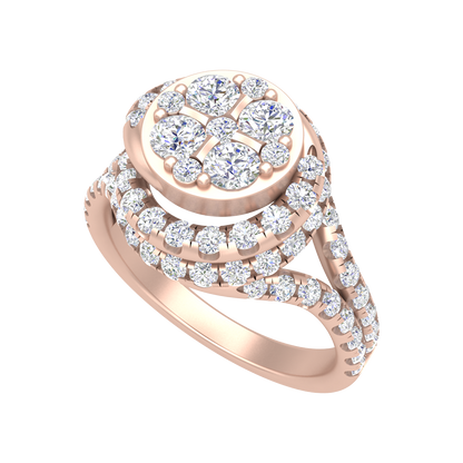 Twisting Oval Cocktail Ring In 925 Sterling Silver - One