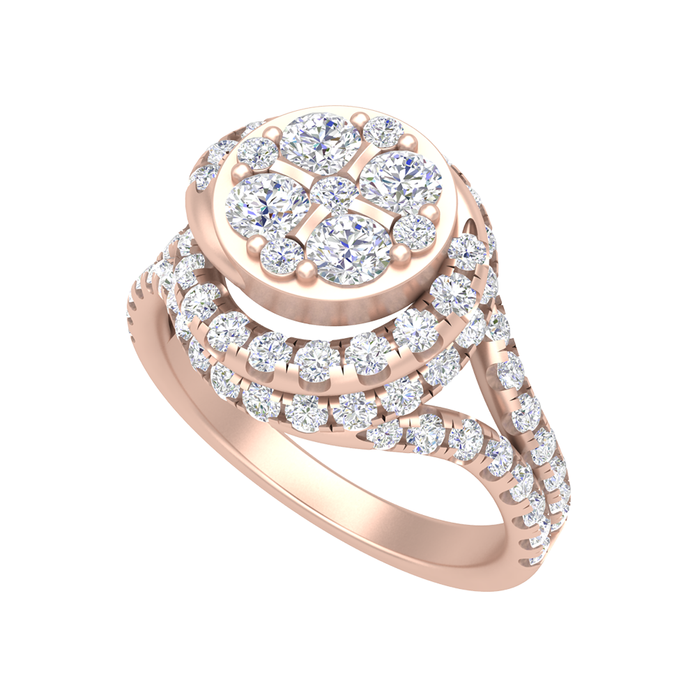 Twisting Oval Cocktail Ring - One