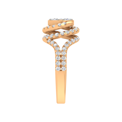 Twisting Oval Cocktail Ring In 925 Sterling Silver - Eleven