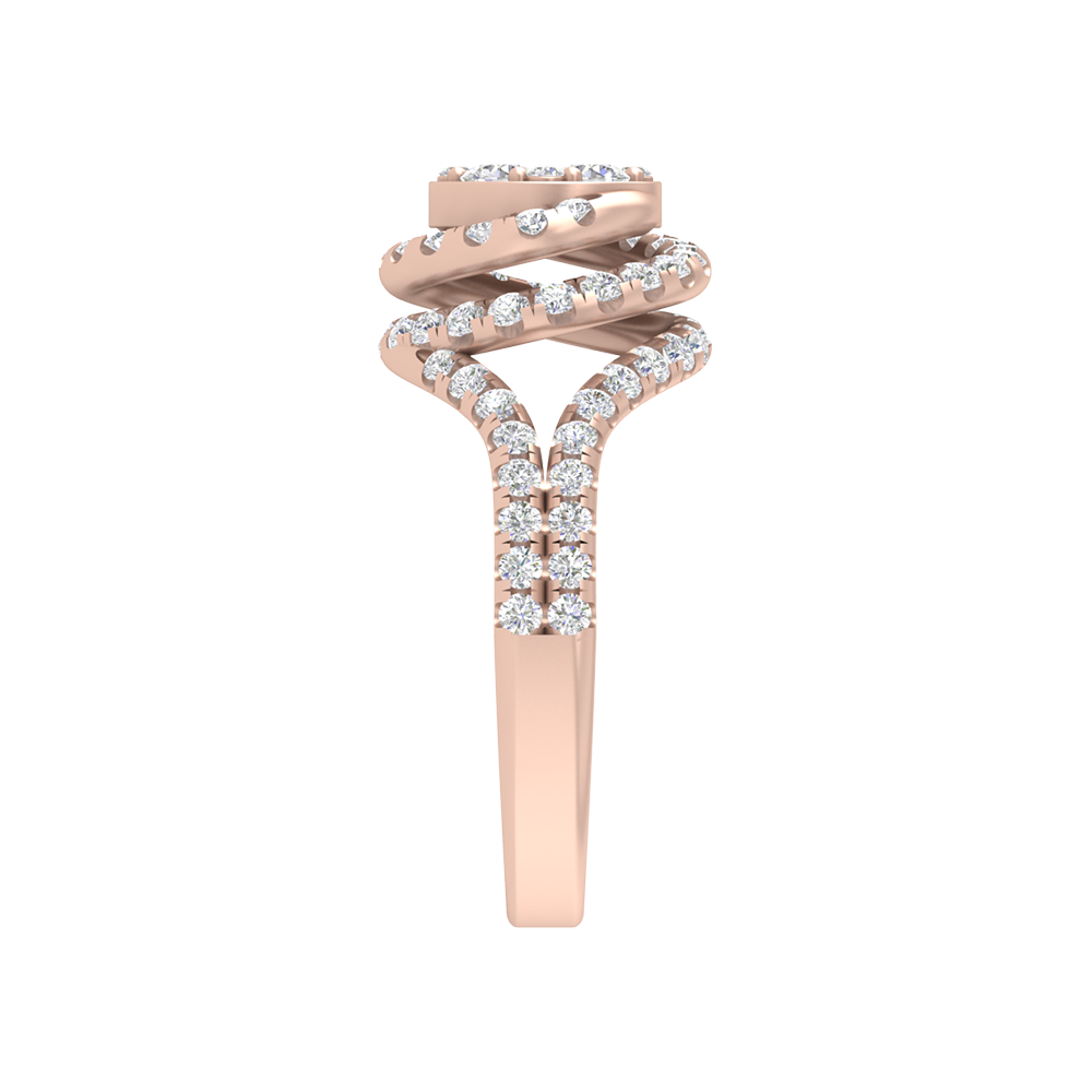 Twisting Oval Cocktail Ring - Three