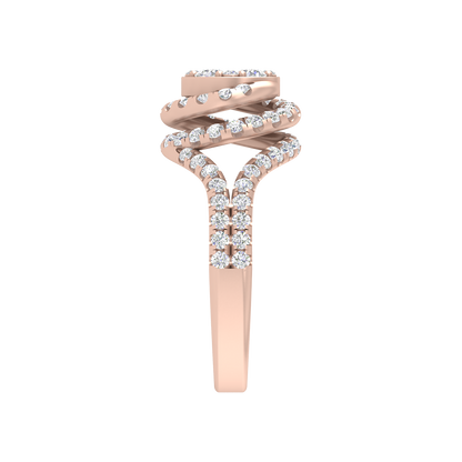 Twisting Oval Cocktail Ring - Three