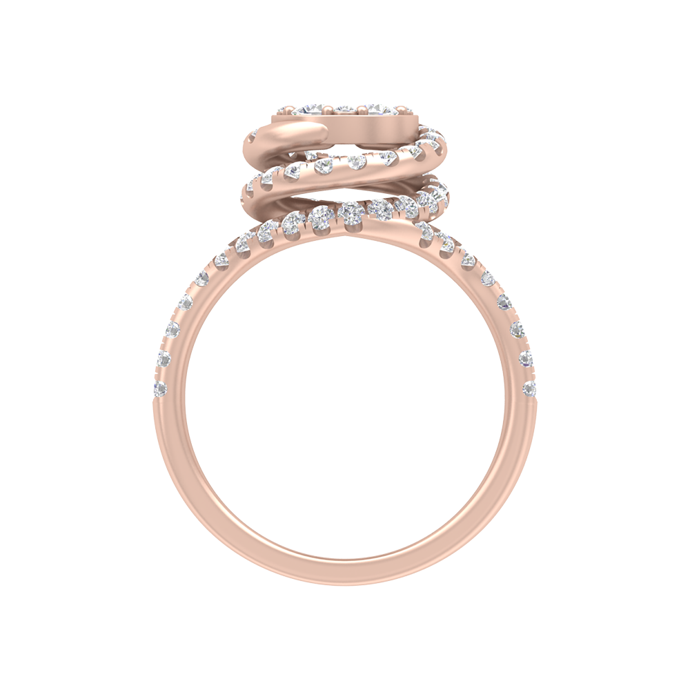 Twisting Oval Cocktail Ring - Four