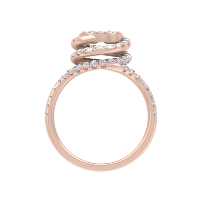 Twisting Oval Cocktail Ring - Four
