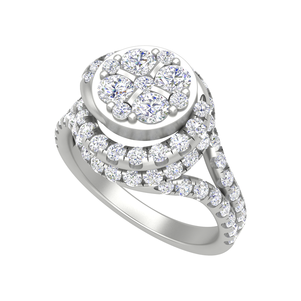 Twisting Oval Cocktail Ring - Five