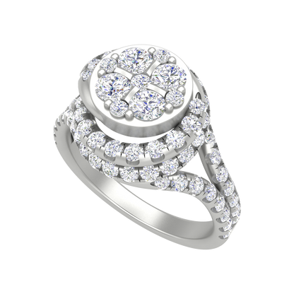 Twisting Oval Cocktail Ring - Five