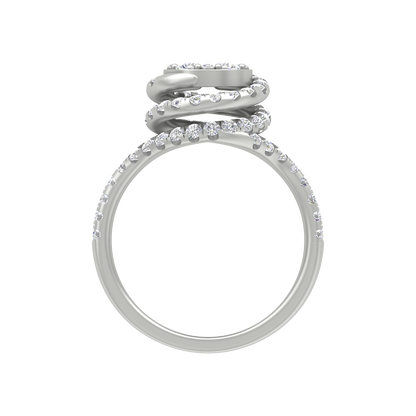 Twisting Oval Cocktail Ring In 925 Sterling Silver - Eight