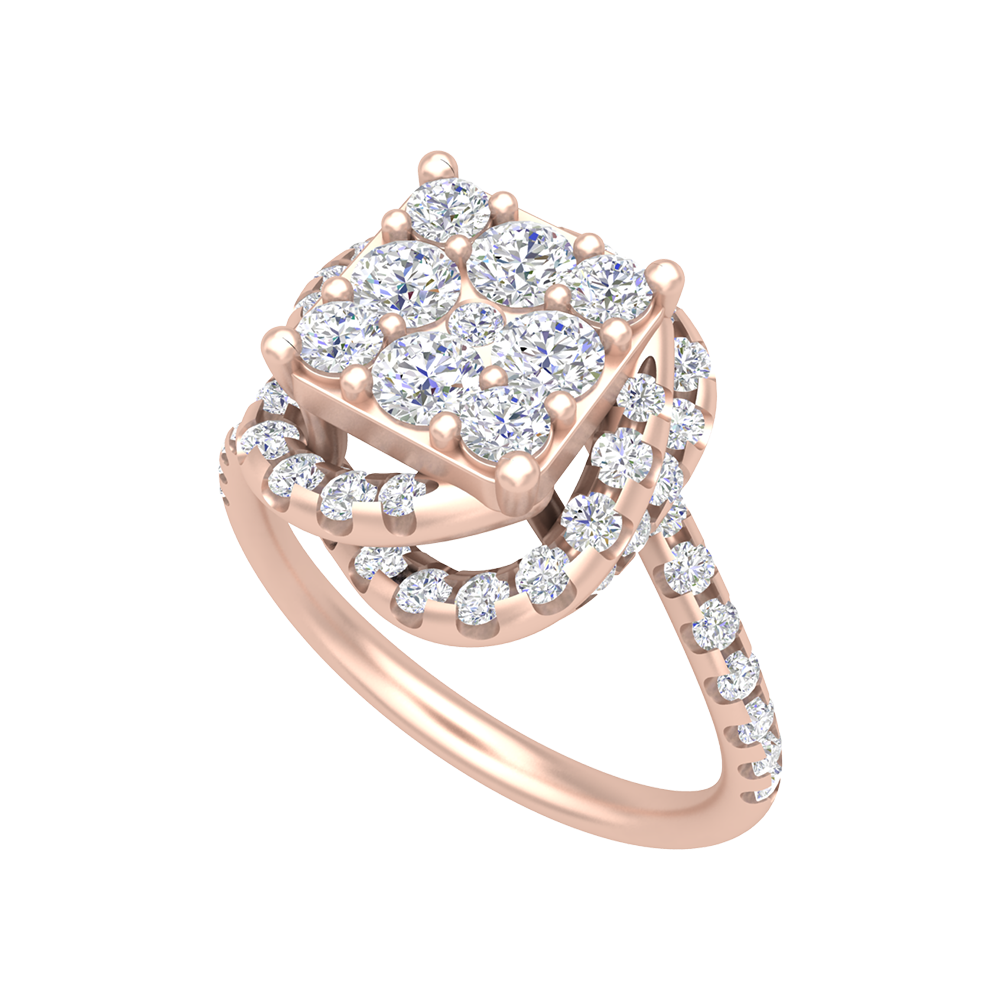 Twisting Squamous Cocktail Ring In 925 Sterling Silver - One