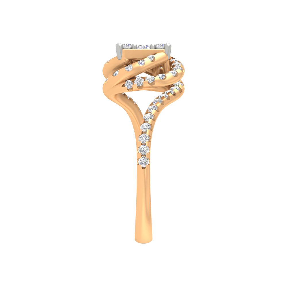 Twisting Squamous Cocktail Ring In 925 Sterling Silver - Eleven