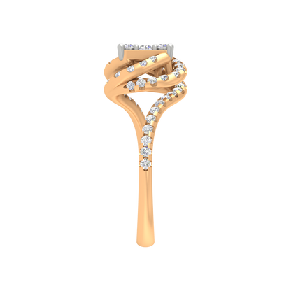 Twisting Squamous Cocktail Ring In 925 Sterling Silver - Eleven