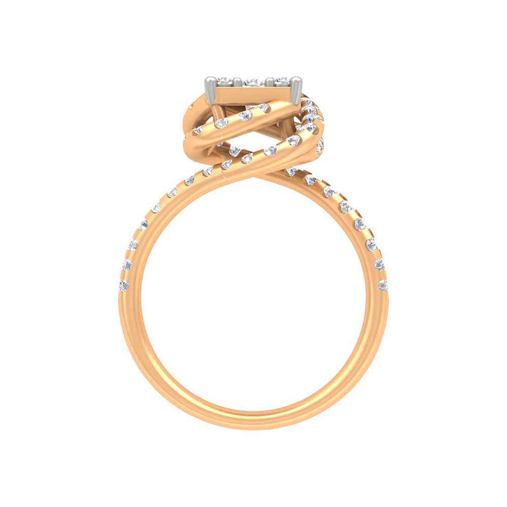 Twisting Squamous Cocktail Ring In 925 Sterling Silver - Twelve