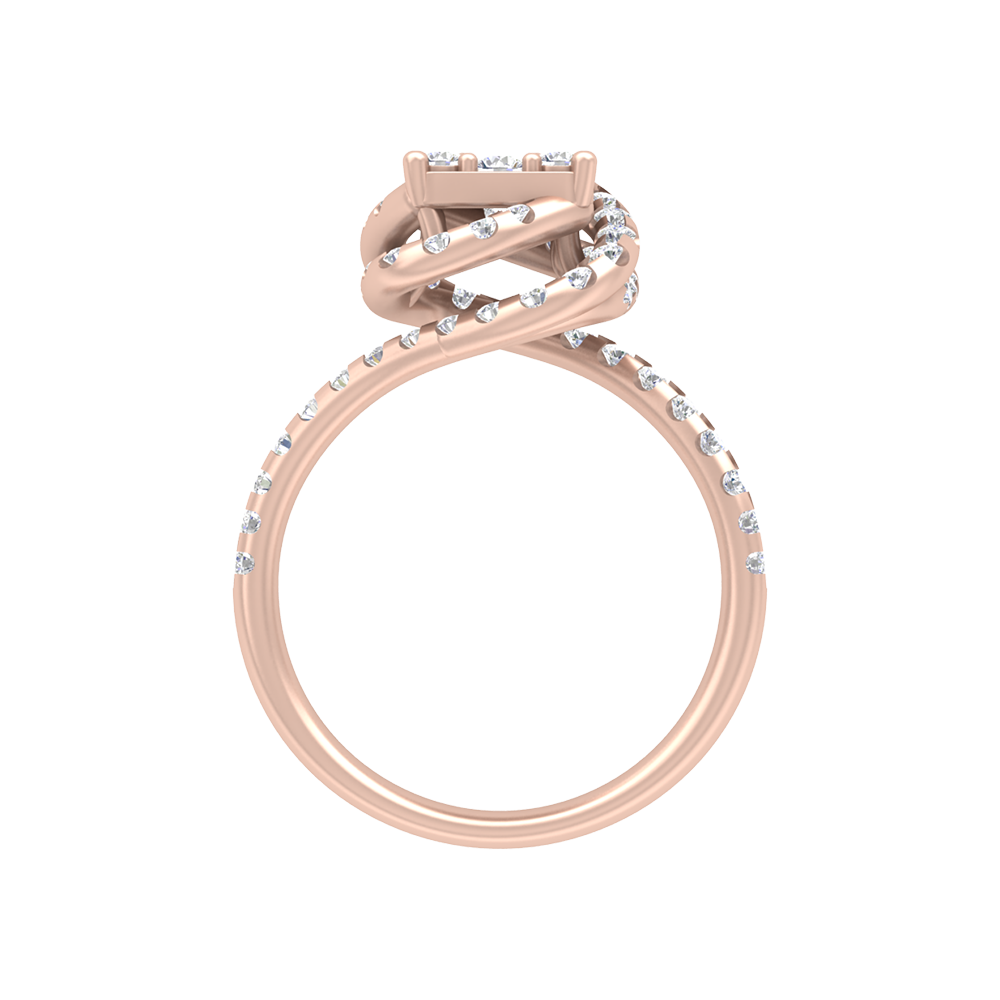Twisting Squamous Cocktail Ring In 925 Sterling Silver - Four